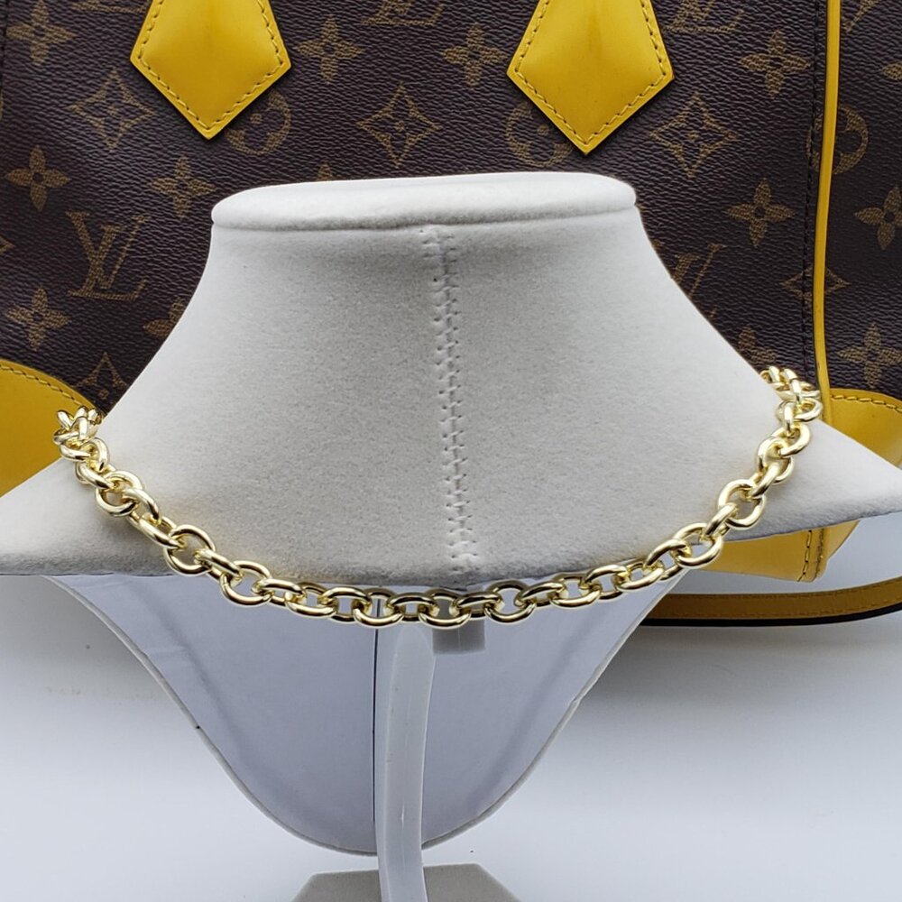 Authentic Louis Vuitton Gold Padlock w/unbranded 16k Gold Plated Stainless Steel - Picture 6 of 16